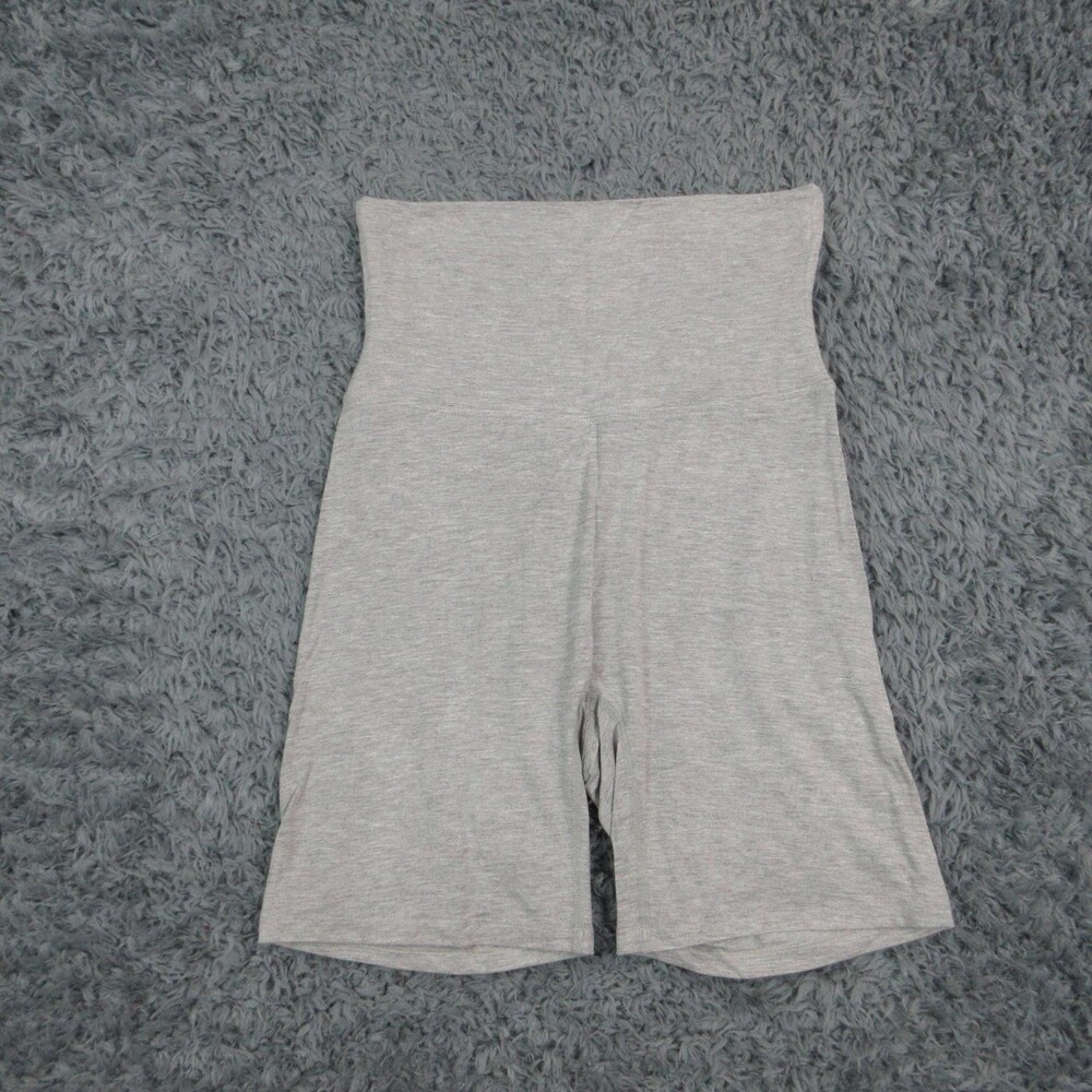 NVGTN Shorts Womens L Gray High Waist Biker Jersey Cotton Spandex 26x7* NWT